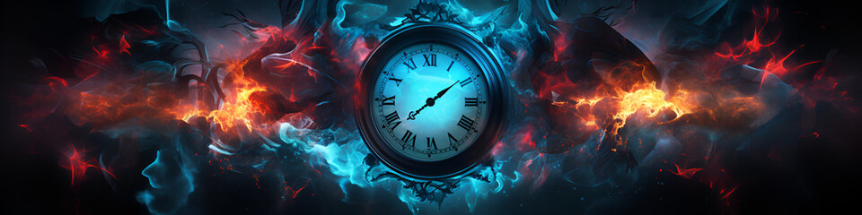 Fototapeta na wymiar Fire Clock, Precious Time, Running out of time, Abstract, Background