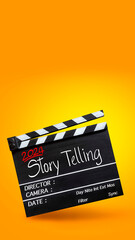 Naklejka premium 2024 story telling text title on film slate