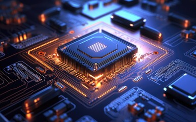 Ai circuit board of Central Processing Unit, Artificial Intelligence concept
