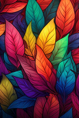 Christmas colorful leaves background in the autumn-winter season.