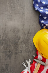 Participate in our Labor Day festivity, shining a spotlight on construction laborers. Top view...