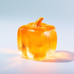 An orange pumpkin-shaped object radiates warmth and joy, bringing a touch of autumn magic to any room