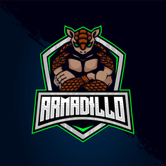 Armadillo E-Sport logo design template