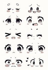 Cute Manga Anime Eye Expressions Collection