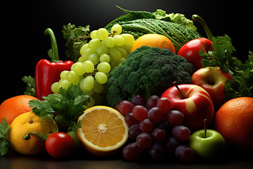 Fototapeta na wymiar Assorted fresh fruits and vegetables