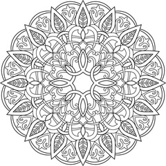 Mandala pattern for Coloring book. Mandala digital art Stencil stock illustration