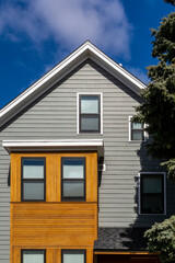 Newly built house facade in Boston, Massachusetts, USA
