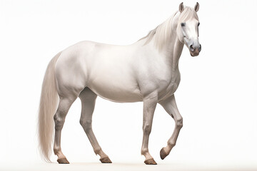 Obraz na płótnie Canvas Horse isolated on white background. Animal right side portrait.