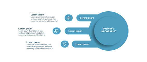 Modern design template infographic element with three step or options.