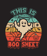 This Is Boo Sheet Ghost Retro Halloween