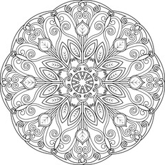 Mandala pattern for Coloring book. Mandala digital art Stencil stock illustration