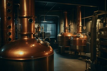 A place where spirits like whiskey or gin are made by distillation process. Generative AI