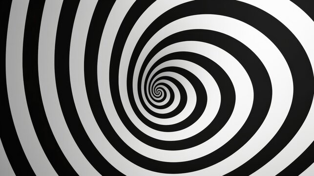 Black And White Hypnotic Wallpaper Background.