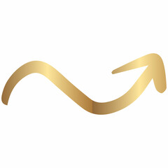 Arrow golden for design and decoration.
