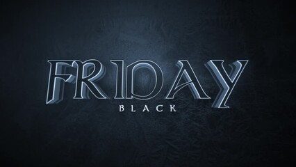 Black Friday typography adopts a monochrome palette, elegantly set against a dark gradient. This design strikes a balance between contemporary shopping fervor and the sophistication of muted tones