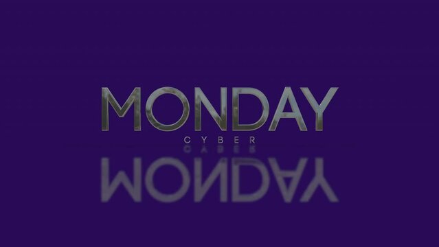 Elegance Cyber Monday text on purple gradient, motion abstract business, modern, promo and holidays style background