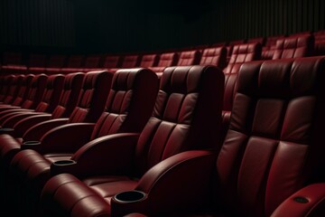 background of crimson theater seats. Generative AI