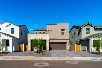 Newly built single-family homes in Arizona await buyers.