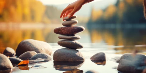 Foto op Plexiglas Balancing stones background. Symbols of harmony and focus. © Jasmina
