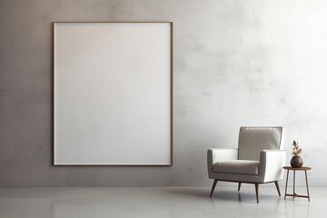  wall / modern living room with mockup frame