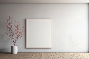  wall / modern living room with mockup frame