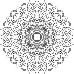 Mandala pattern for Coloring book. Mandala digital art Stencil stock illustration