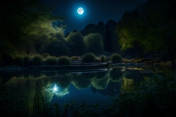 night landscape with moon