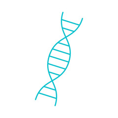 Blue dna chain icon in naive style.
