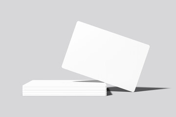 Landscape Rounded Blank Business Card, White Rounded Business Card Front View