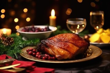 Festive baked turkey