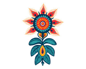 art pattern in indian style, vector illustration