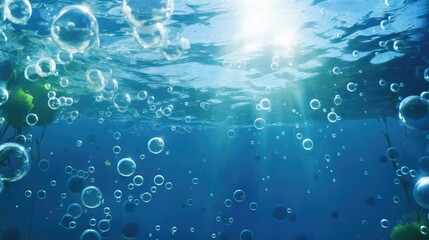 Air bubbles under water background