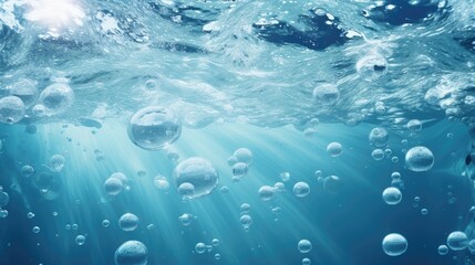 Air bubbles under water background