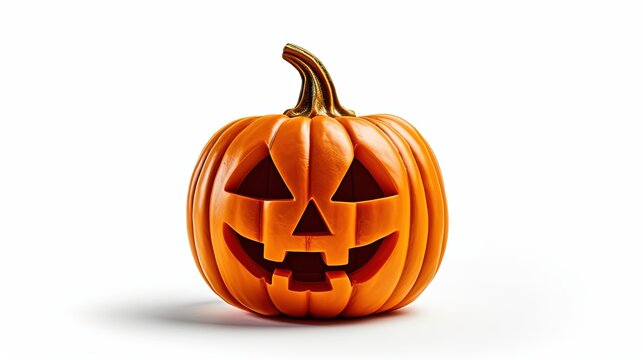 Scary Halloween Jack-o-lantern Pumpkin Face. Halloween Decoration. Ai generated