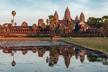 Angkor Wat in Cambodia is the largest religious monument in the world and a World Heritage Site.