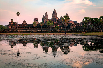 Angkor Wat in Cambodia is the largest religious monument in the world and a World Heritage Site.