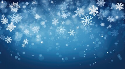 Fototapeta na wymiar Blue Winter Background with Snowflakes