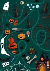 halloween party background. Maze or labyrinth for kids 