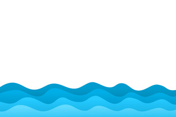 Blue Wave Water Wavy Element Vector Transparent Background. Liquid Flow Shape Curve Border Frame Wallpaper Presentation Education Business Design Ocean Sea Summer Layers Overlap Gradient Color