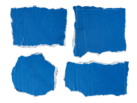 torn blue paper for using as text box