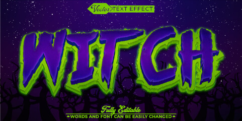Naklejka na ściany i meble Horror Witch Vector Editable Text Effect Template