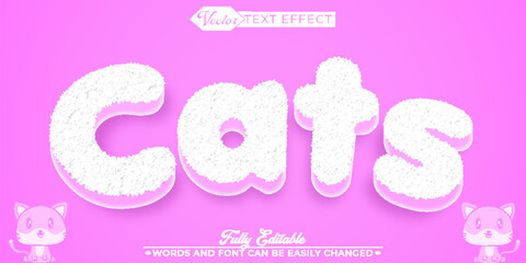 Cartoon Cats Vector Editable Text Effect Template