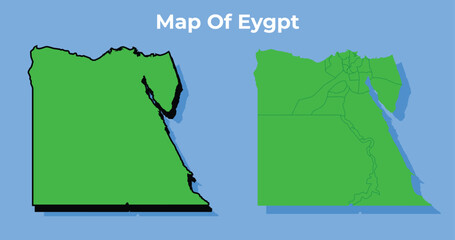 Vector Egypt 3D map set simple flat illustration