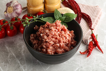 Raw minced pork uncooked meat