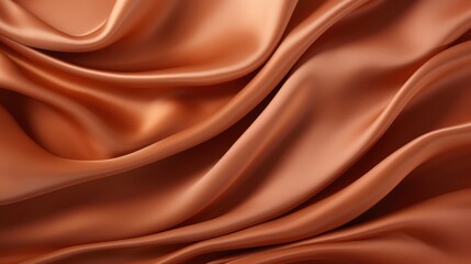 Fototapeta premium Waves of brown satin fabric