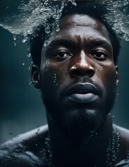 Resurgence of Shadows: Black Man Emerges from Watery Abyss