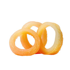 Isolated onion rings on transparent background