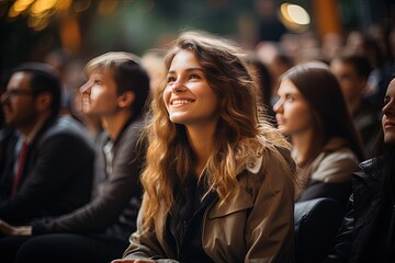 A snapshot of higher learning: students seated in a circular formation within a modern amphitheatre, engaging in a stimulating lecture