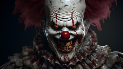 Un clown effrayant, g&eacute;n&eacute;r&eacute; par IA