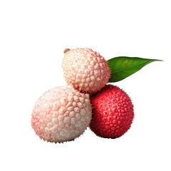 Fresh and ripe lychee isolated on transparent background